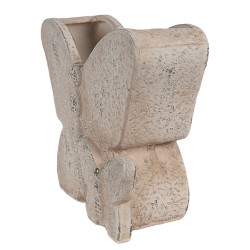Clayre & Eef Fioriera Farfalla  24x10x19 cm Beige Pietra