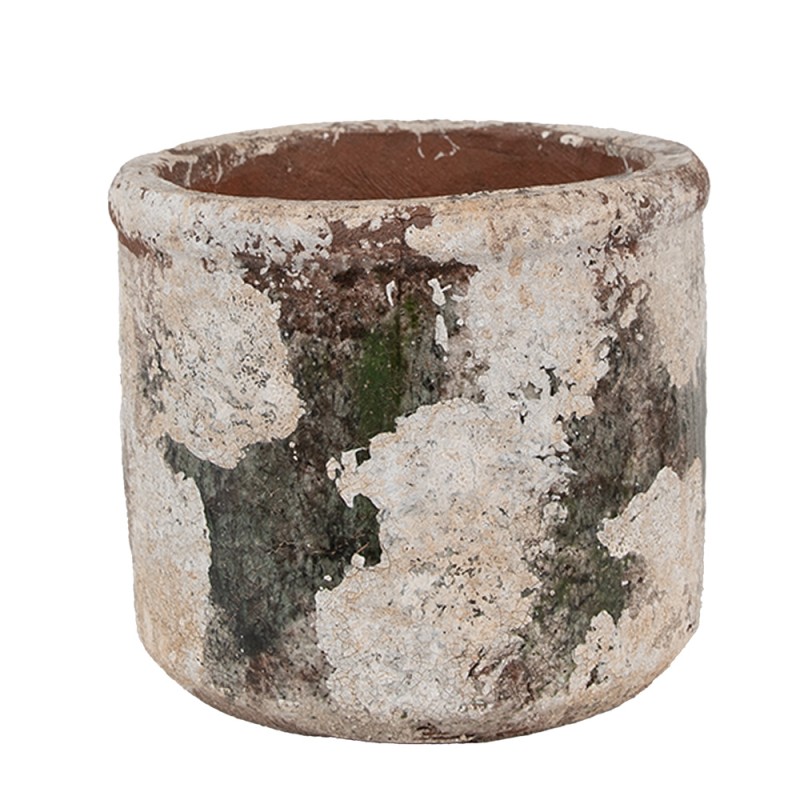 Clayre & Eef Planter Ø 17x15 cm Beige Green Terracotta