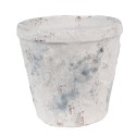 Clayre & Eef Bloempot Ø 12x11 cm Wit Blauw Terracotta