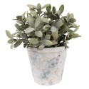 Clayre & Eef Bloempot Ø 12x11 cm Wit Blauw Terracotta