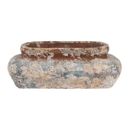 Clayre & Eef Fioriera 27x15x9 cm Beige Blu  Terracotta