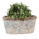 Clayre & Eef Blumentopf 19x11x10 cm Beige Blau Terrakotta