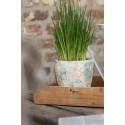 Clayre & Eef Planter Ø 11x11 cm Beige Green Terracotta