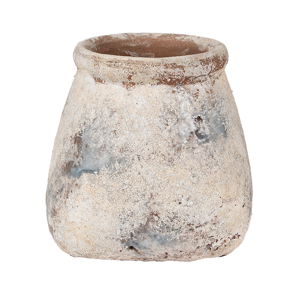 Clayre&Eef Bloempot 18x18x17 cm Beige Terracotta afbeelding
