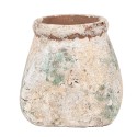 Clayre & Eef Planter 14x14x13 cm Beige Green Terracotta