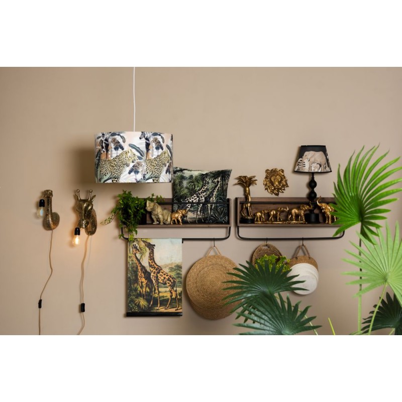 Clayre & Eef Wandkleed  40x2x60 cm Bruin Zwart Linnen Rechthoek Giraffen