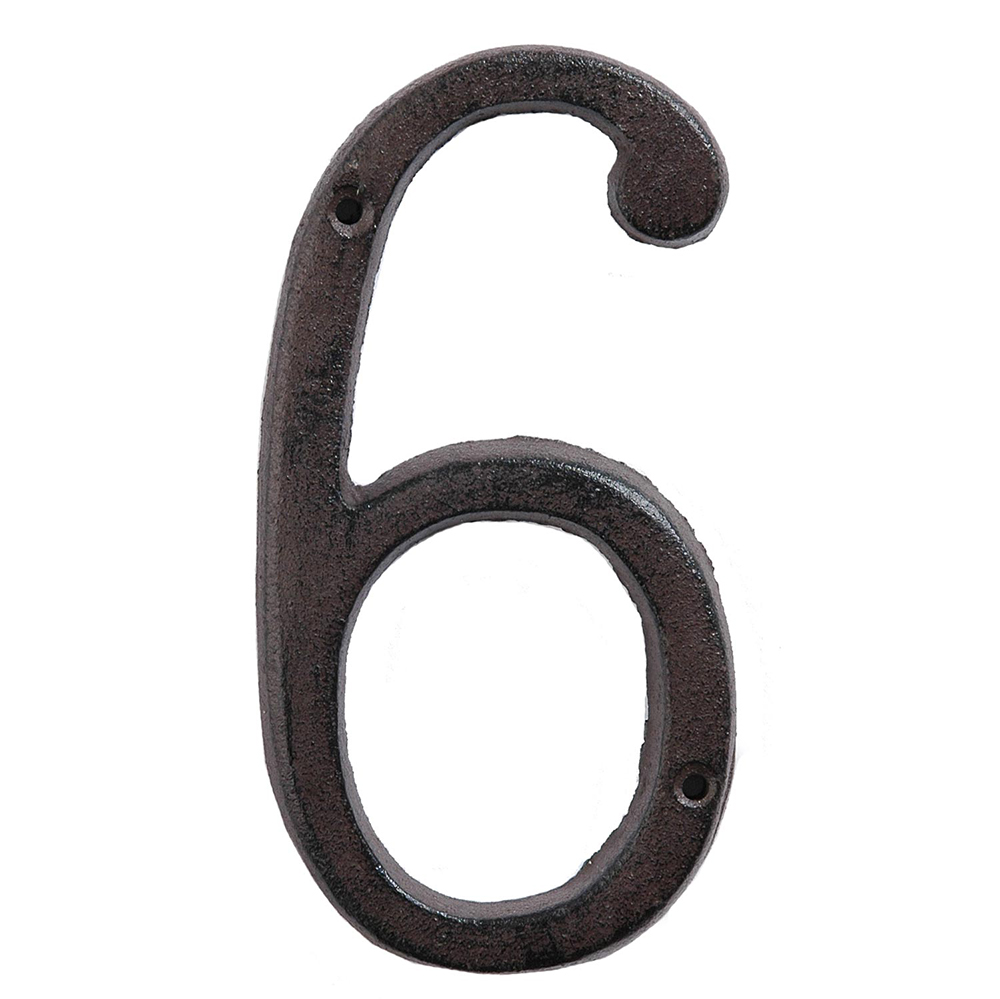 Clayre&Eef Cijfer 6 15 cm Bruin IJzer afbeelding