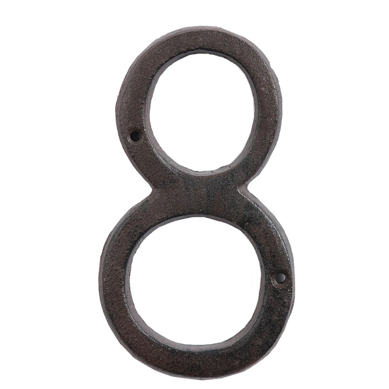 Clayre & Eef Numéro 8 15 cm Marron Fer Rectangle