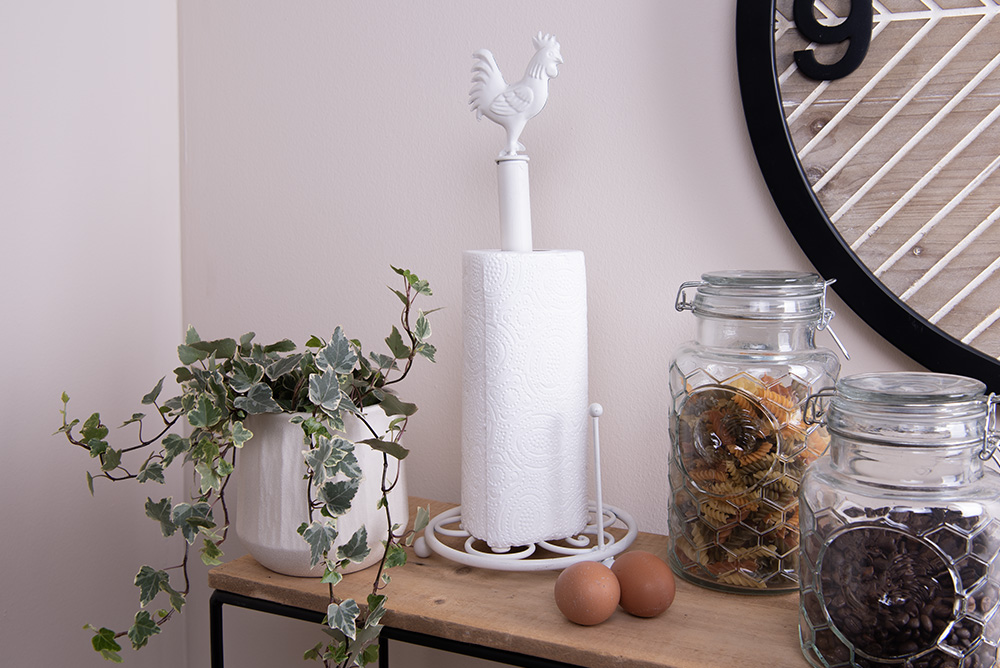 Keukenrolhouder Haan Ø 18X43 Cm Wit Ijzer-image