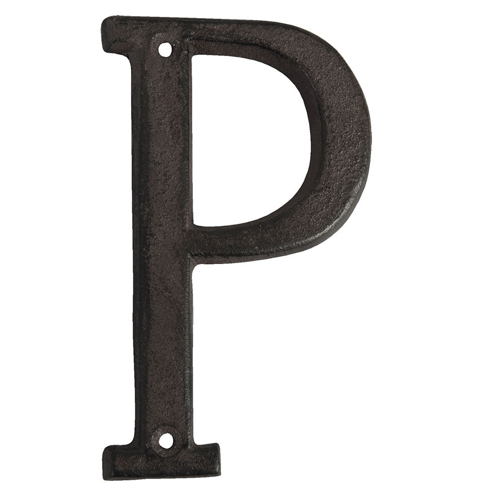 Clayre&Eef IJzeren Letter P 13 cm Bruin IJzer afbeelding