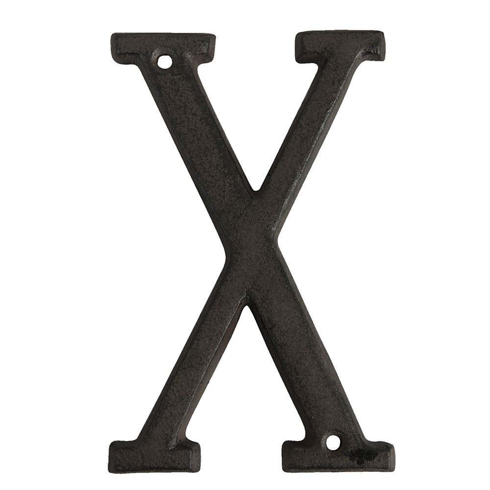 Clayre&Eef IJzeren Letter X 13 cm Bruin IJzer afbeelding