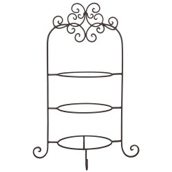 Clayre & Eef Plateau pour 3 assiettes 36x28x54 cm Marron Fer Rond