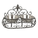 Clayre & Eef Food bowl dog 2x500 ml Brown Iron Rectangle