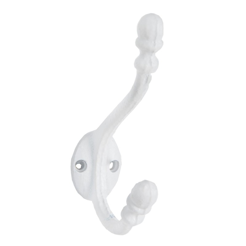 Clayre & Eef Wall Hook 3x8x12cm White Iron Rectangle