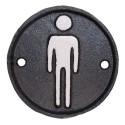 Clayre & Eef Herenklo-Schild Ø 8 cm Braun Eisen Rund Mann