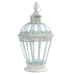 Clayre & Eef Lantern Ø 29x55 cm White Iron
