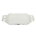 Clayre & Eef Décoration plateau 16x8x1 cm Blanc Fer Rectangle
