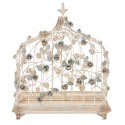 Clayre & Eef Décoration de cage 42x21x50 cm Blanc Fer Rectangle Fleurs