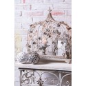 Clayre & Eef Decorazione gabbia 42x21x50 cm Bianco Ferro Rettangolo Fiori