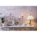 Clayre & Eef Decorazione gabbia 42x21x50 cm Bianco Ferro Rettangolo Fiori
