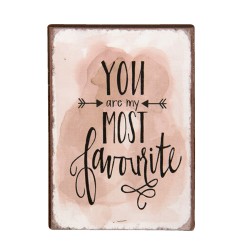 Clayre & Eef Decorative Magnet 5x1x7 cm Pink Iron Rectangle Most Favourite