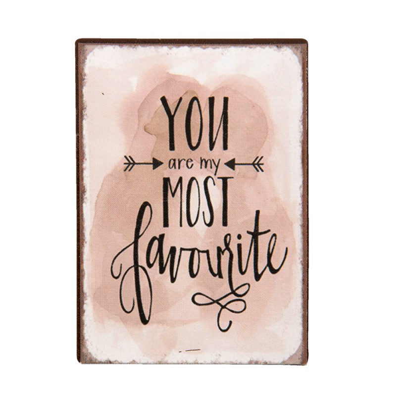 Clayre & Eef Magnete decorativo 5x1x7 cm Rosa Ferro Rettangolo Most Favourite