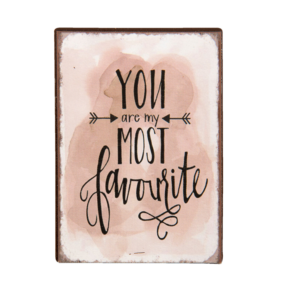Clayre&Eef Decoratie Magneet 5x1x7 cm Roze IJzer afbeelding