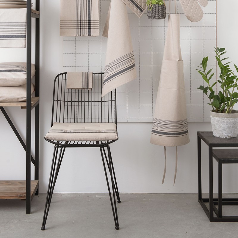 Clayre & Eef Eetkamerstoel  42x55x83 cm Zwart Ijzer