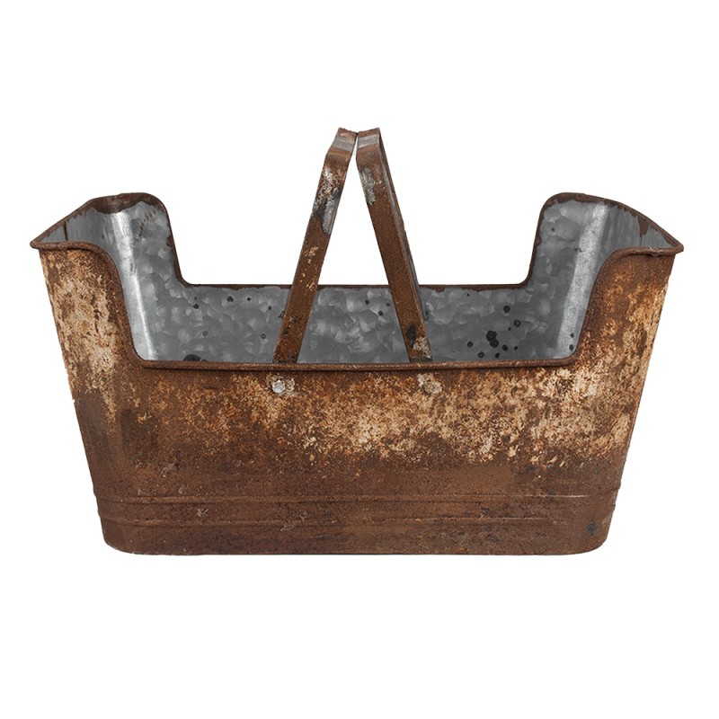 Clayre & Eef Supporto per piante 45x28x23 cm Marrone Ferro Rettangolo
