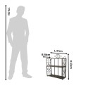 Clayre & Eef Wall Rack 41x18x53 cm Black Iron Rectangle
