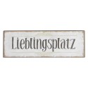 Clayre & Eef Targhetta con testo 30x10 cm Bianco Nero Metallo Rettangolo
