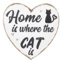 Clayre & Eef Targhetta con testo 25x25 cm Bianco Nero Metallo Home Cat