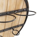 Clayre & Eef Porte-bouteilles Ø 50x14 cm Marron Fer Bois Rond