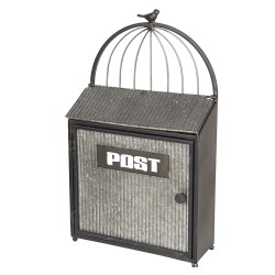Clayre & Eef Buca delle lettere 29x12x48 cm Grigio Marrone Metallo Rettangolo Post