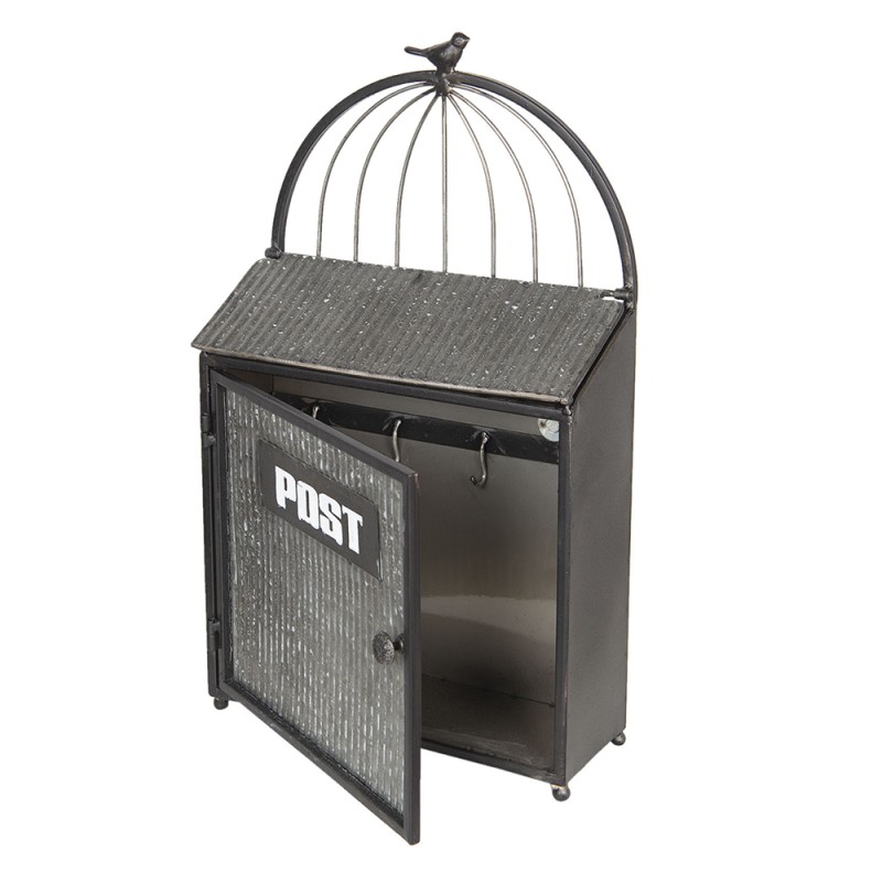 Clayre & Eef Buca delle lettere 29x12x48 cm Grigio Marrone Metallo Rettangolo
