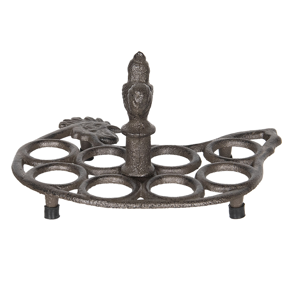 Clayre&Eef Eierhouder 21x16x12 cm Bruin IJzer afbeelding