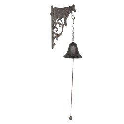 Clayre & Eef Alte Türklingel Kuh 10x19x25 cm Braun Eisen