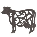 Clayre & Eef Dessous de casseroles 27x21x2 cm Marron Fer Rond Vache