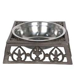 Clayre & Eef Dog Bowl 820 ml Brown Iron Square