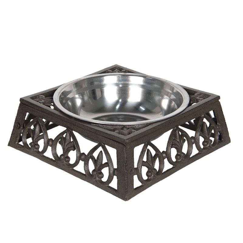 Clayre & Eef Hundenapf 820 ml Braun Eisen Quadrat
