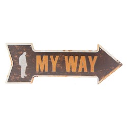 Clayre & Eef Textschild 46x15 cm Braun Eisen Rechteck