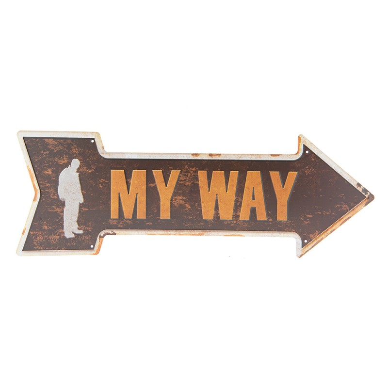Clayre & Eef Textschild 46x15 cm Braun Eisen Rechteck