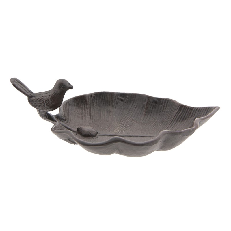 Clayre & Eef Vogelbad 26x15x8 cm Braun Eisen Vogel