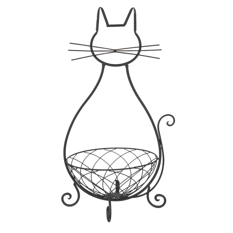 Clayre & Eef Decoratie schaal Kat 31x25x55 cm Bruin Metaal Rond