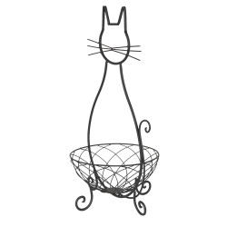 Clayre & Eef Bol de décoration Chat 31x25x55 cm Marron Métal Rond