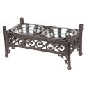 Clayre & Eef Ciotola per cane 28x15x13 cm Marrone Ferro Rettangolo