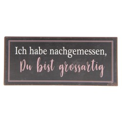 Clayre & Eef Text Sign 30x13 cm Brown Metal Rectangle