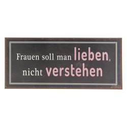Clayre & Eef Plaque de texte 30x13 cm Marron Métal Rectangle