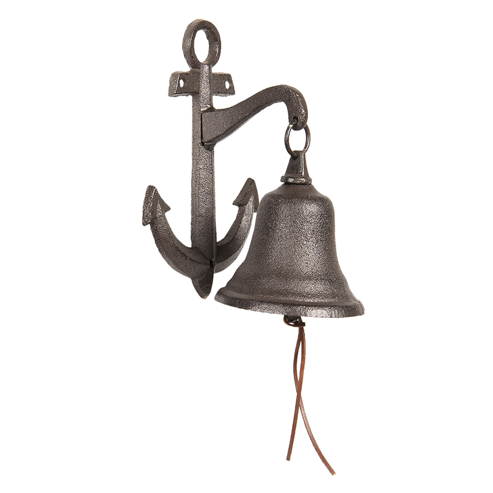 Clayre&Eef Ouderwetse Deurbel Anker 14x10x22 cm Bruin IJzer afbeelding