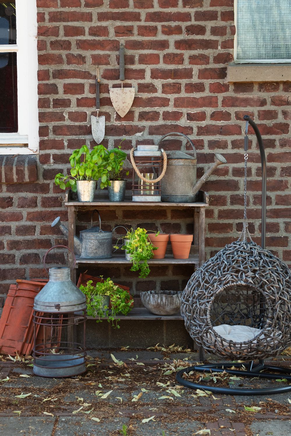 Decoratie Gieter 47X18X39 Cm Grijs Metaal-image